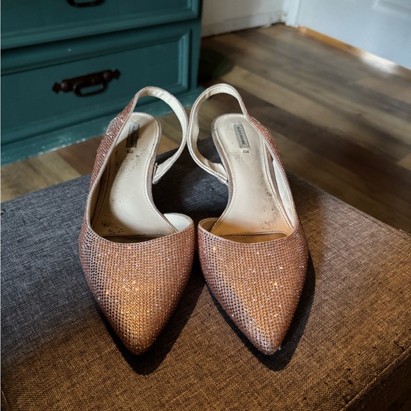 Alex Marie Shoes - Alex Marie Shimmering Tan Slingback Heels